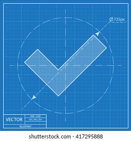 blueprint icon of check mark 