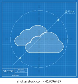 blueprint icon of clouds 