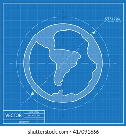 blueprint icon of earth 