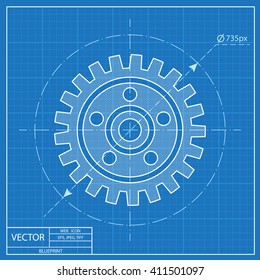 blueprint icon of gear 