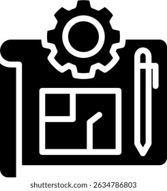 Blueprint Icon Glyph Vector Illustration