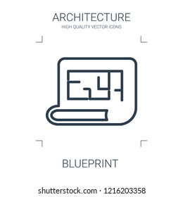 blueprint icon. high quality line blueprint icon on white background. from architecture collection flat trendy vector blueprint symbol. use for web and mobile