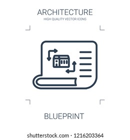 blueprint icon. high quality line blueprint icon on white background. from architecture collection flat trendy vector blueprint symbol. use for web and mobile