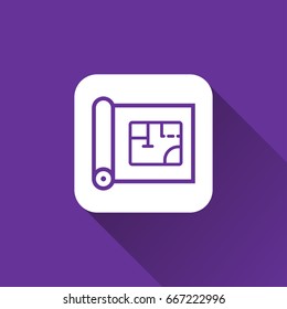 blueprint icon with long shadow