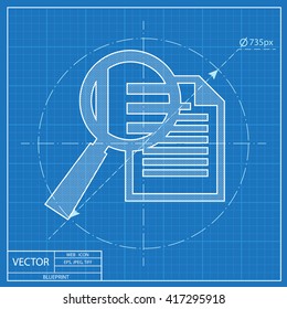 blueprint icon of lupe document 