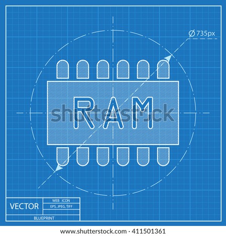 blueprint icon of memory chip 