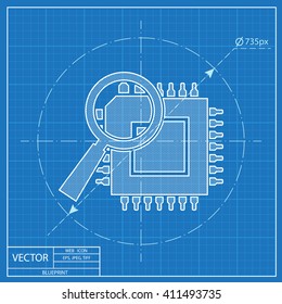 blueprint icon of microchip discover 