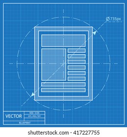 blueprint icon of newspaper 