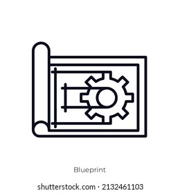 Blueprint icon. Outline style icon design isolated on white background
