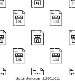 blueprint icon pattern. Seamless blueprint pattern on white background.