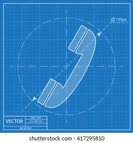blueprint icon of phone 