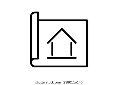 Blueprint Icon. Icon related to Construction. suitable for web site, app, user interfaces, printable etc. Line icon style. Simple vector design editable