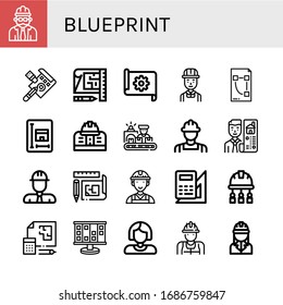 conjunto de iconos de plano. Colección de iconos de Foreman, Draft, Blueprint, Engineer, Plan, Engineering, Worker, Inmobiliaria, Planning