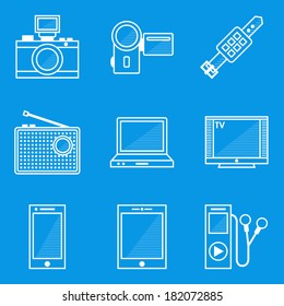 Blueprint icon set. Device 