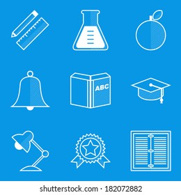Blueprint icon set. Education 