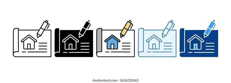 Blueprint Icon Set Multiple Style Collection