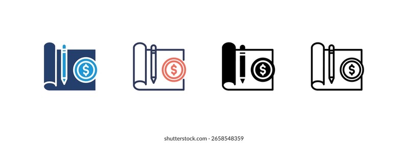 Blueprint icon set multiple style collection