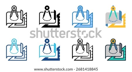 Blueprint icon set multiple style collection 
