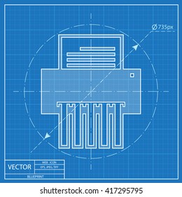 blueprint icon of shredder 