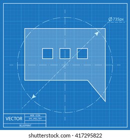 blueprint icon of speech bubble 