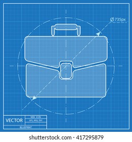 blueprint icon of suitcase 