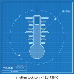 blueprint icon of thermometer 