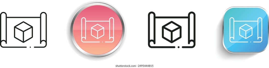 blueprint icon. Thin Linear, Regular and Button Style Design Isolated On White Background