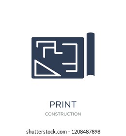 Blueprint icon. Trendy flat vector Blueprint icon on white background from Construction collection, vector illustration can be use for web and mobile, eps10