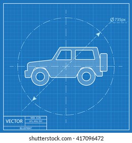 blueprint icon of van 