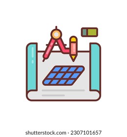 Blueprint icon in vector. Illustration