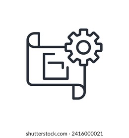 blueprint icon. vector.Editable stroke.linear style sign for use web design,logo.Symbol illustration.