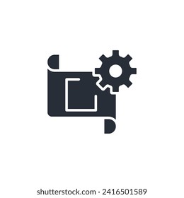 blueprint icon. vector.Editable stroke.linear style sign for use web design,logo.Symbol illustration.