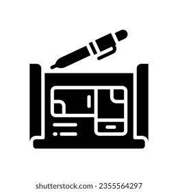 icono de blueprint para tu sitio web, móvil, presentación y diseño de logotipo.
