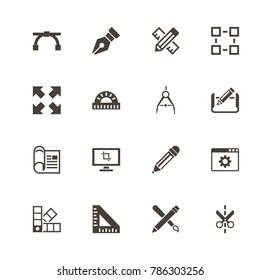 Blueprint Icons. Perfect Black Pictogram On White Background. Flat Simple Vector Icon.