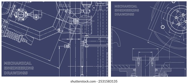 Conjunto de ilustrações do plano. Desenho da linha do motor