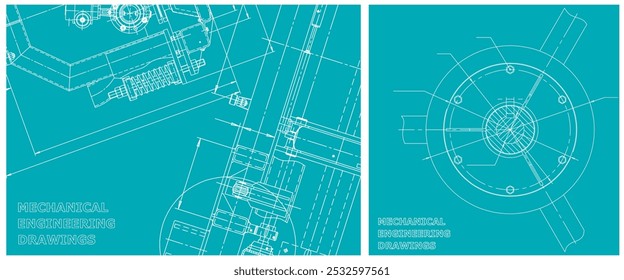 Conjunto de ilustrações do plano. Desenho da linha do motor