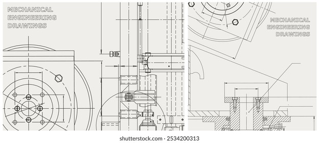 Conjunto de ilustrações do plano. Desenho da linha do motor