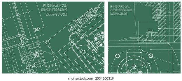 Conjunto de ilustrações do plano. Desenho da linha do motor
