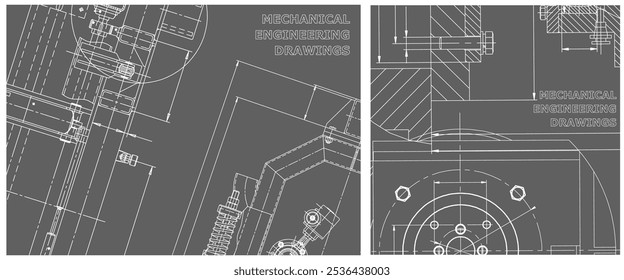 Blaupause-Illustrationssatz. Motorlinienzeichnung