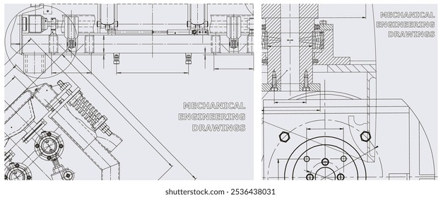 Blaupause-Illustrationssatz. Motorlinienzeichnung