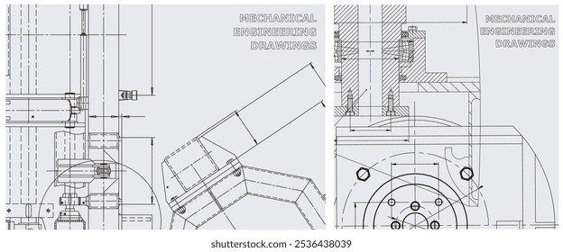 Conjunto de ilustrações do plano. Desenho da linha do motor