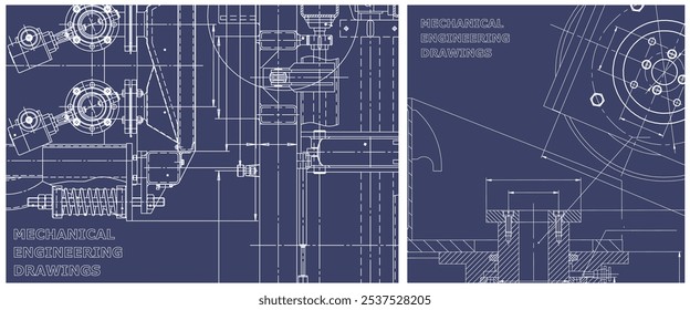 Conjunto de ilustrações do plano. Desenho da linha do motor