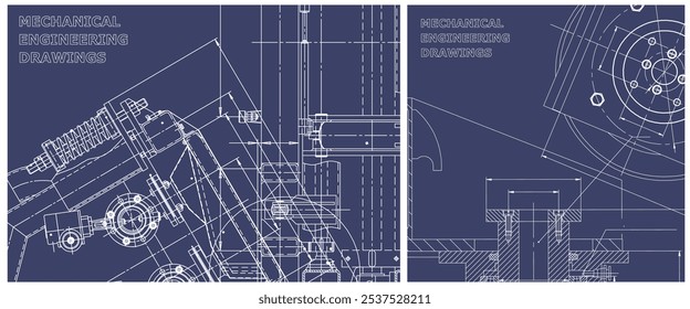 Conjunto de ilustrações do plano. Desenho da linha do motor