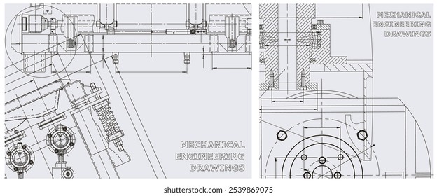 Conjunto de ilustrações do plano. Desenho da linha do motor