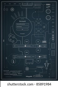 Blueprint Infographics Drawing A Schematic Abstraction