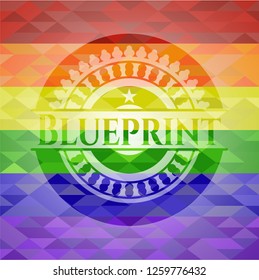 Blueprint lgbt colors emblem 