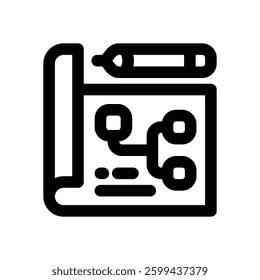 blueprint line icon. Clean and minimalist vector icon for websites, mobile apps, presentations, and logos. Fully scalable and customizable for any project.