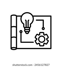 icono de línea de plano, fondo aislado