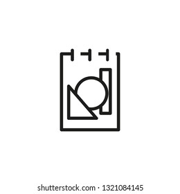 Blueprint line icon. Notepad, drawing, sketch. Art concept. Can be used for topics like creativity, design, hobby