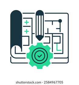 Blueprint line icon. Universal creative premium symbol. Vector sign icon logo template. Vector illustration